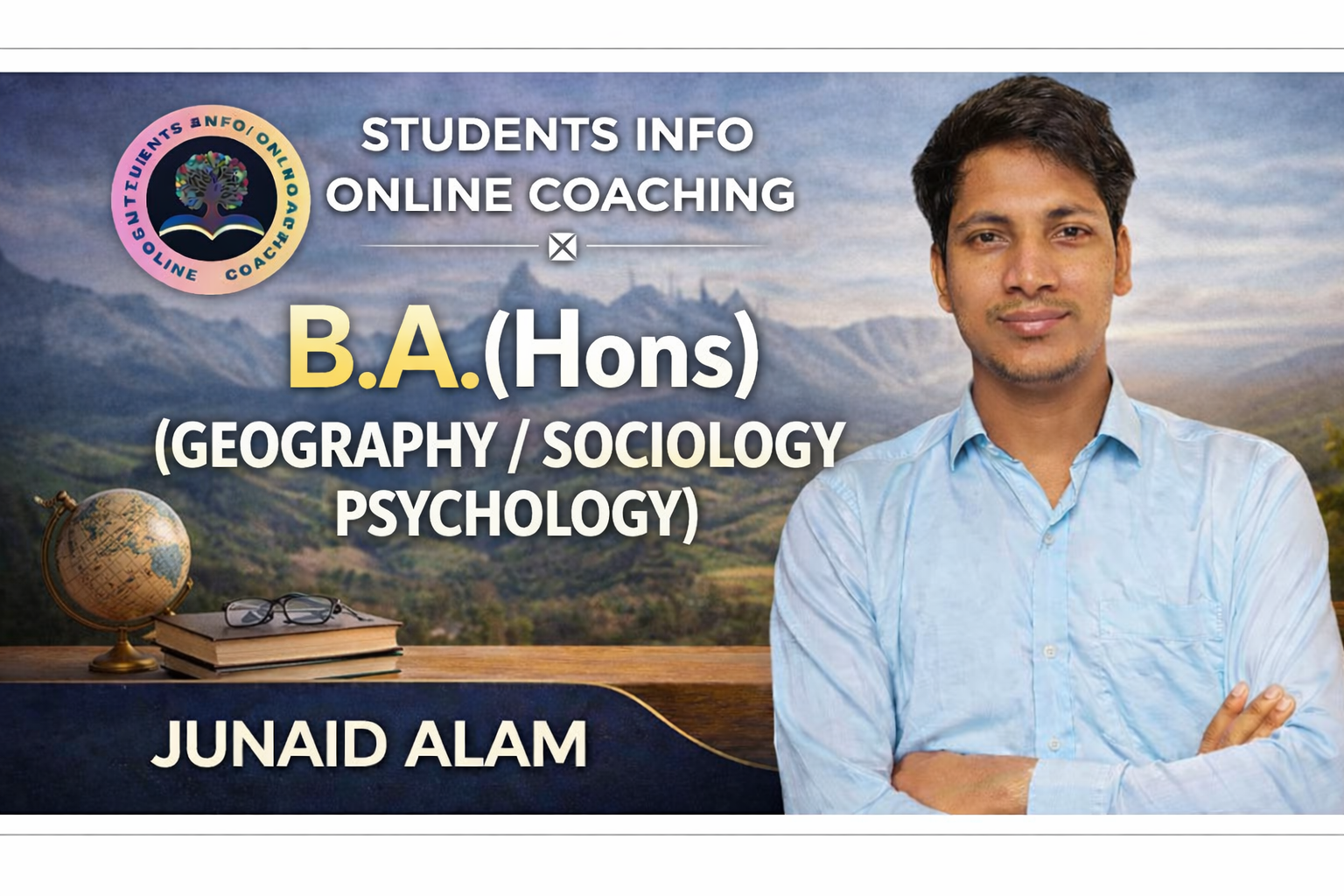 🌍(B-55) B.A.(Hons) (GEOGRAPHY / SOCIOLOGY / PSYCHOLOGY) Entrance Preparation Course