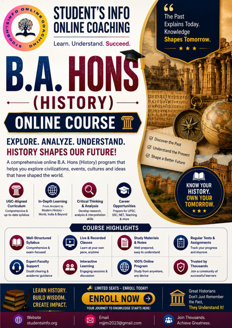 📜 B.A. (Hons) History Entrance Preparation Course