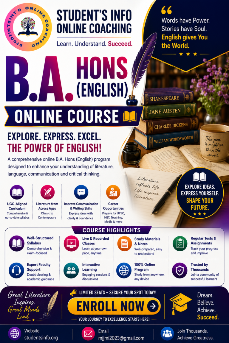 📖 B.A. (Hons) English Entrance Preparation Course