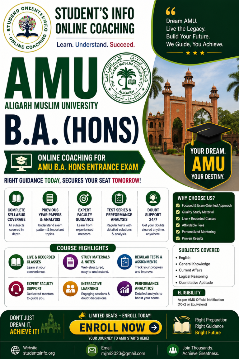 🎓 AMU BA (Hons.) Entrance Preparation Program