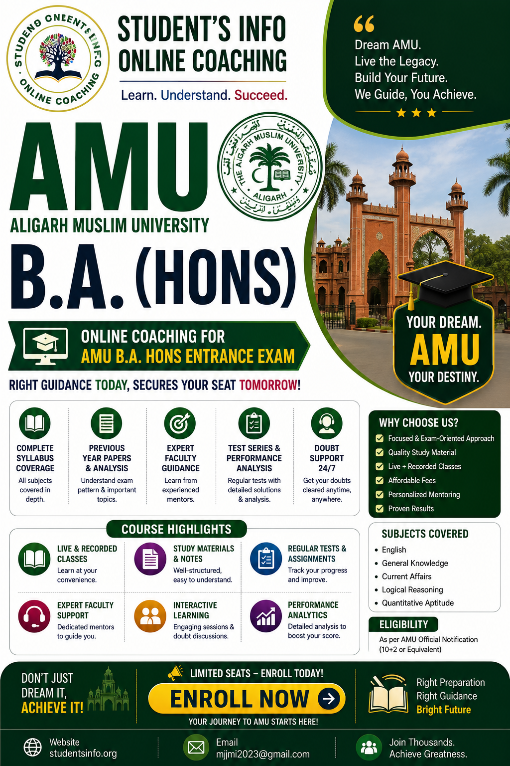 🎓 AMU BA (Hons.) Entrance Preparation Program